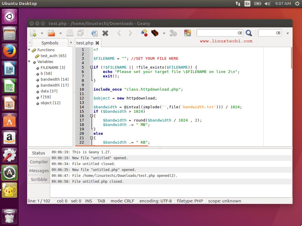 Geany Text Editor Linux Desktop 1