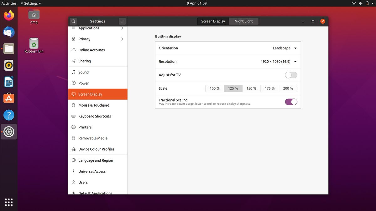 В Ubuntu 20.04 появится поддержка дробного масштабирования